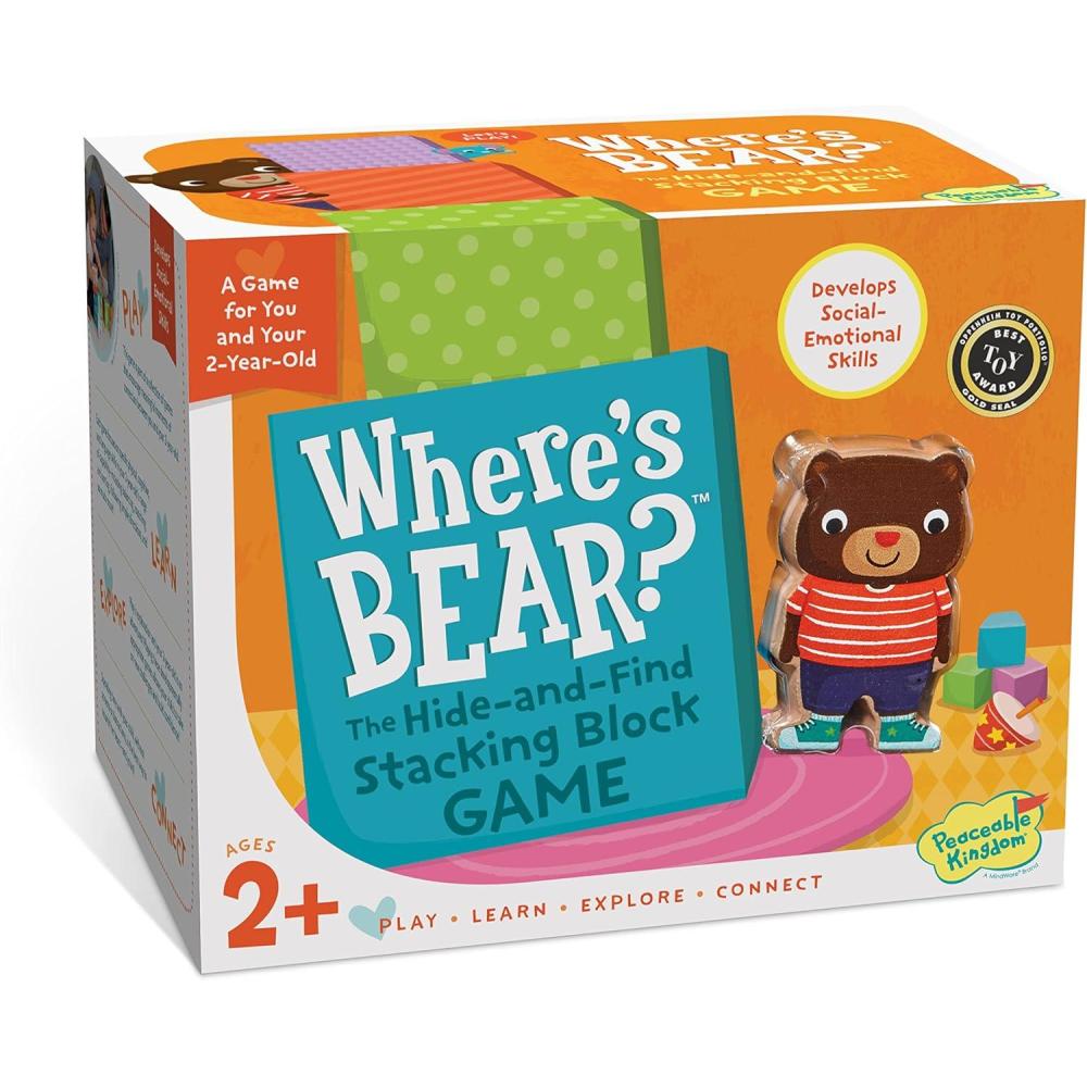 imagePeaceable Kingdom Wheres Bear The Hide and Find Stacking Block Game for 2 Year Olds