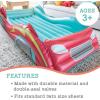 MindWare Oh So Fun! Inflatable Racecar Bed – Twin Size Kids Travel Car Mattress with Sides Including Hand Pump & Storage Bag