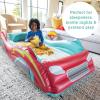 MindWare Oh So Fun! Inflatable Racecar Bed – Twin Size Kids Travel Car Mattress with Sides Including Hand Pump & Storage Bag