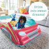 MindWare Oh So Fun! Inflatable Racecar Bed – Twin Size Kids Travel Car Mattress with Sides Including Hand Pump & Storage Bag