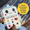 Peaceable Kingdom Blinkity Bot Light Up Busy Board for Toddlers Montessori Wooden Toy