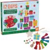 MindWare 12 Days Of Cross Stitch Ornaments Advent Calendar, Wooden Christmas Ornament Craft Kit With Daily Stitch Projects Embroidery Floss Needles Bells, Kids Age 8+, Holiday Countdown Activity