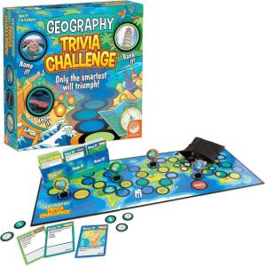 MindWare Geography Trivia Challenge – Board Game for Kids 8-12 and Up – Fun Trivia with 432 Double-Sided Question Cards – Educational Geography Game – Ages 8 and Up