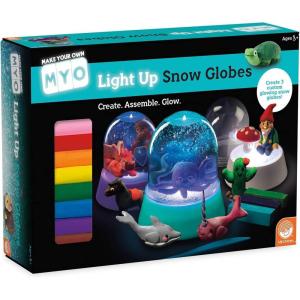 MindWare Make Your Own Light Up Snow Globes – DIY 39-Piece Craft Activity for Kids & Teens – Make Your Own Snow Globe that Lights Up – Complete Craft Makes a Great Handmade Gift for Moms – Ages 8 & Up