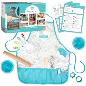 MindWare Playful Chef Deluxe Baking Kit – Set Includes 17 Utensils with Color-Coded Measuring Tools & 5 Healthy Recipes – Ages 4 & up