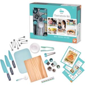 MindWare Playful Chef: Deluxe Charcuterie Kit Real Kids Cooking Set – 25 Kids Cooking Utensils Including Safe Knife Set, Charcuterie Board, Cutting Board – Ages 5+