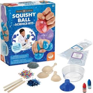 MindWare Science Academy Squishy Ball Science Kit – Kids & Teens Make 3 Squishy Ball Stress Toys with Our 20pc Set – Wild & Weird Experiments for Boys & Girls – Great Educational Gift