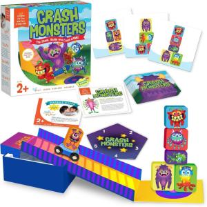 Peaceable Kingdom Crash Monsters Toddler Game – Learning Toys for 2 Year Olds and up, Preschool Games, Toddler Board Games – Develops Fine Motor Skills, Color Matching, Stacking Blocks