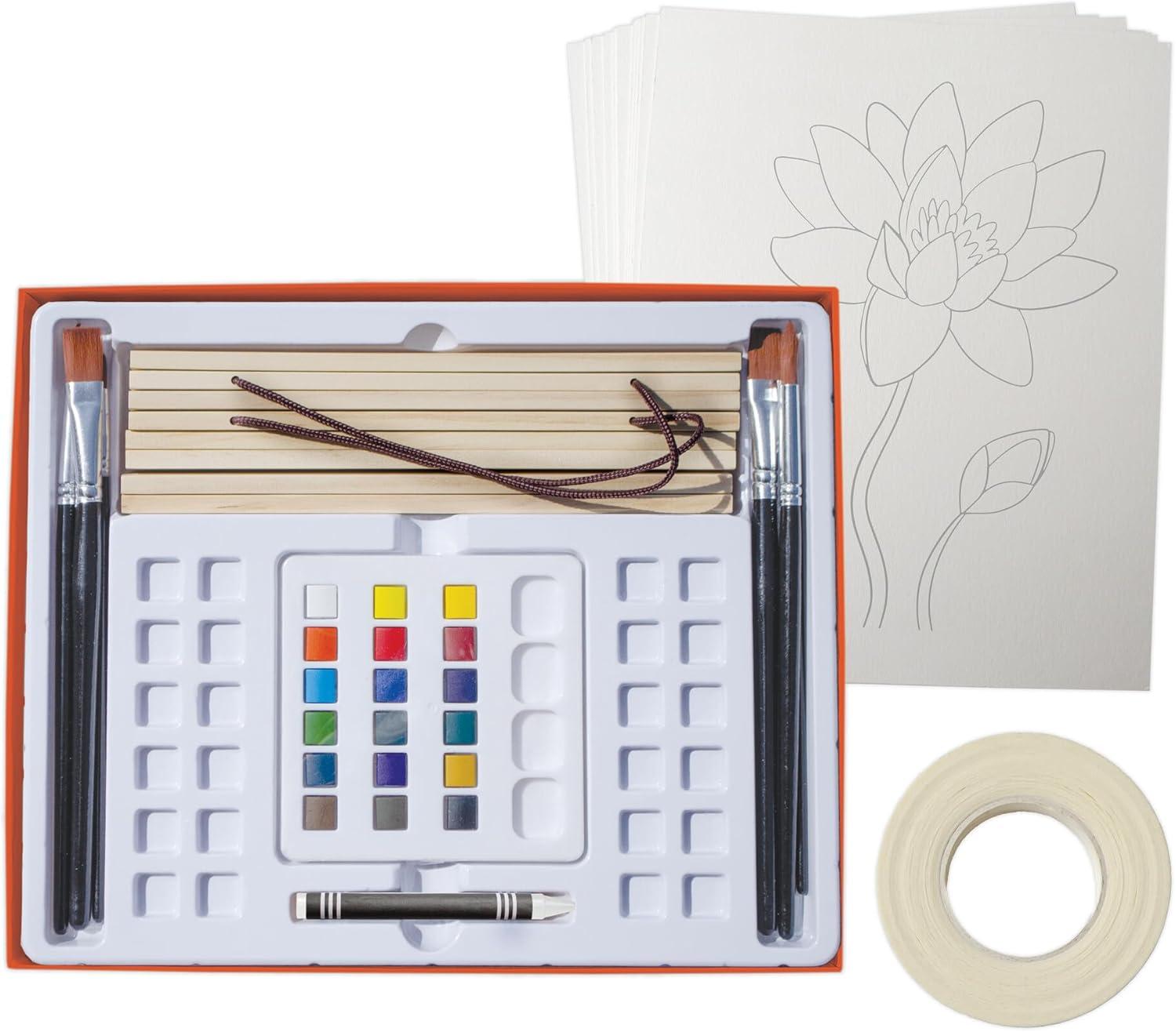 imageMindWare Creative Watercolor for Two Paint Set Guided Video Art Kit with Brushes Paints and Paper for Shared Painting Creative Art Activity for Kids Ages 8 and Up Art Gift for Kids