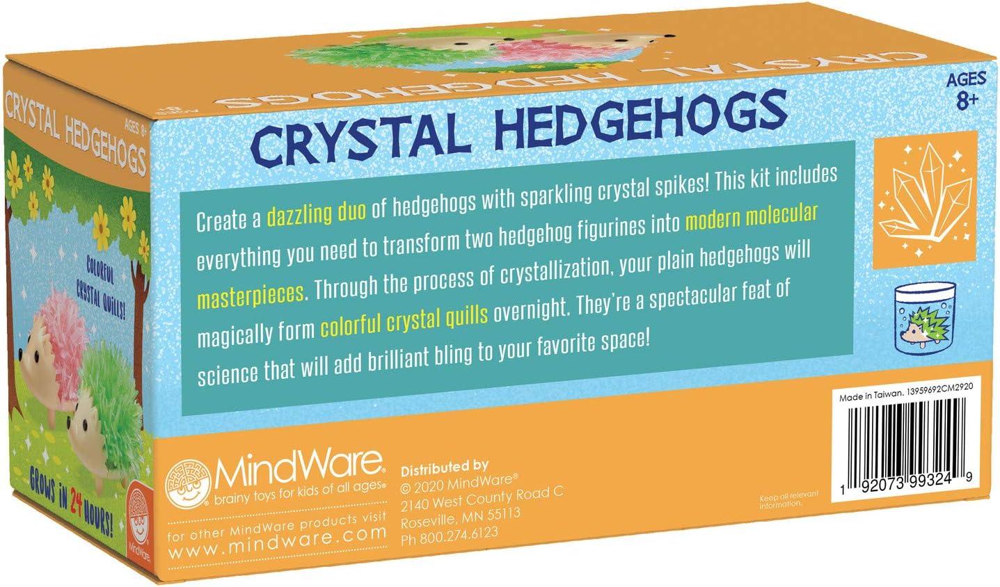 imageMindWare Crystal Growing Kits Hedgehogs Bright Colors Set of 2 Cute DIY Crystal Growing Kits for Kids ampamp Teens Funky mini Science Experiment in an 9pc kit Crystals Grow in 24 Hours