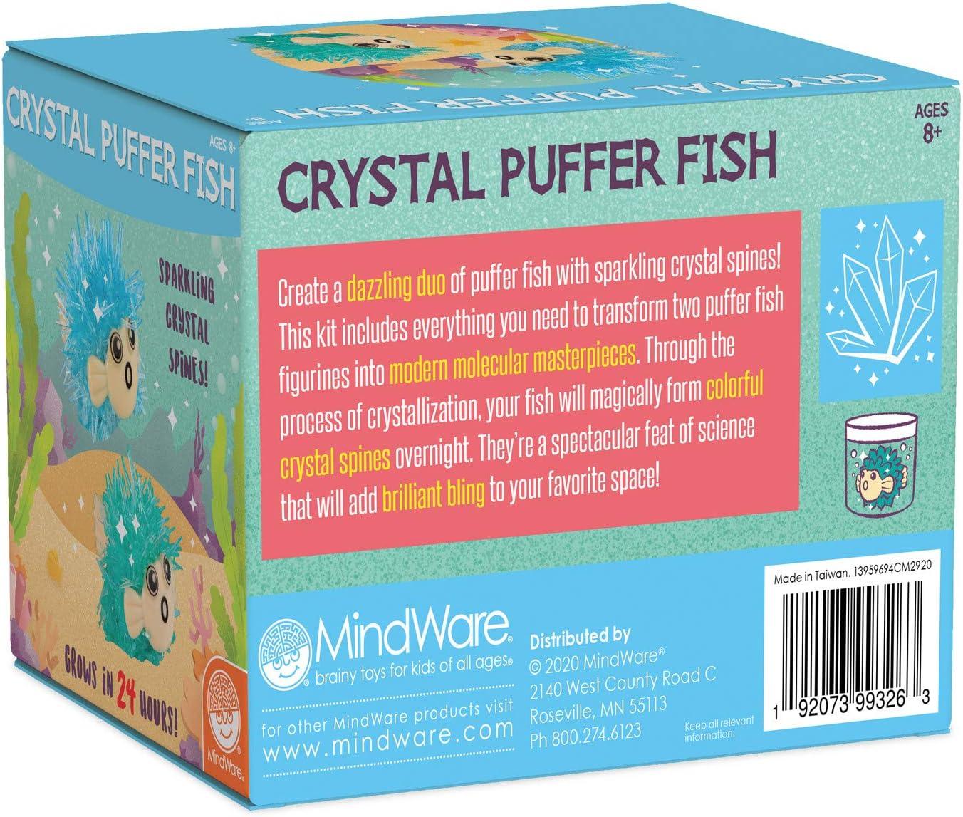 imageMindWare Crystal Growing Kits Puffer Fish Set of 2 Cute DIY Crystal Growing Kits for Kids ampamp Teens Funky mini Science Experiment in an 8pc kit Crystals Grow in 24 Hours