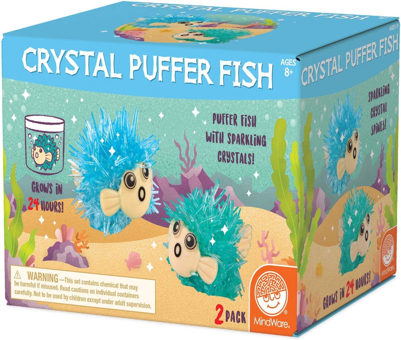 imageMindWare Crystal Growing Kits Puffer Fish Set of 2 Cute DIY Crystal Growing Kits for Kids ampamp Teens Funky mini Science Experiment in an 8pc kit Crystals Grow in 24 Hours