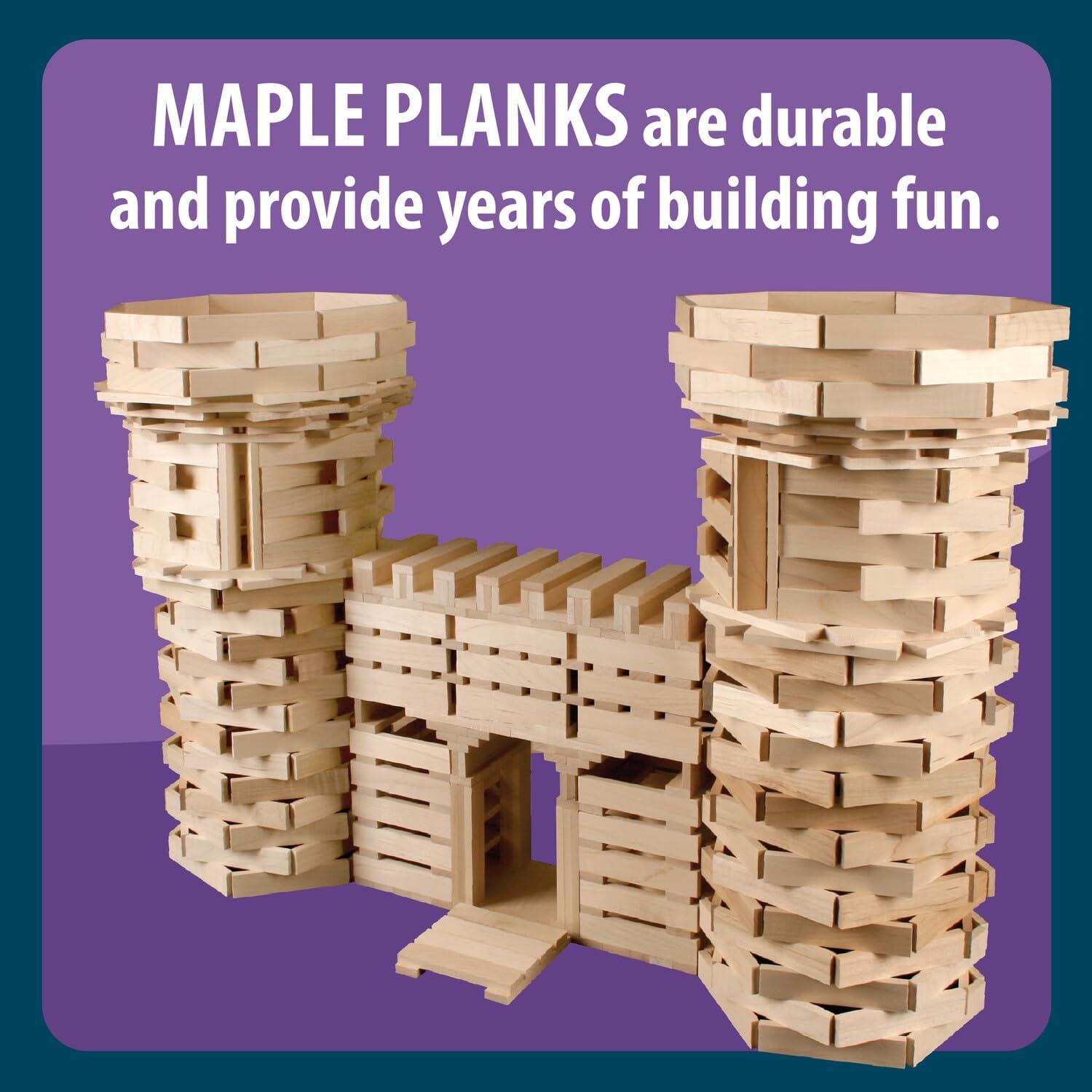 imageMindWare KEVA 400 Maple Wood Building Planks Set Building Toy Includes 400 Wooden Blocks 2 KEVA Balls and Idea Book Ages 5