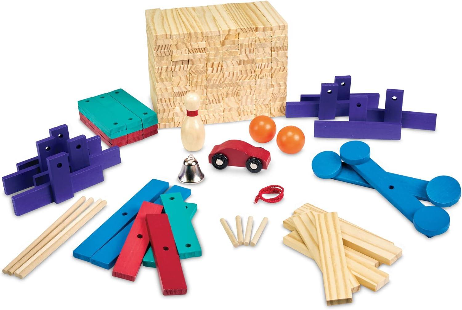 imageMindWare KEVA Contraptions Reactions Planks Building Toy 178 KEVA Building Planks 191 Piece Set FreeForm Wood Building Set for Kids to Create Their Own Ball Maze Ages 7 ampamp Up