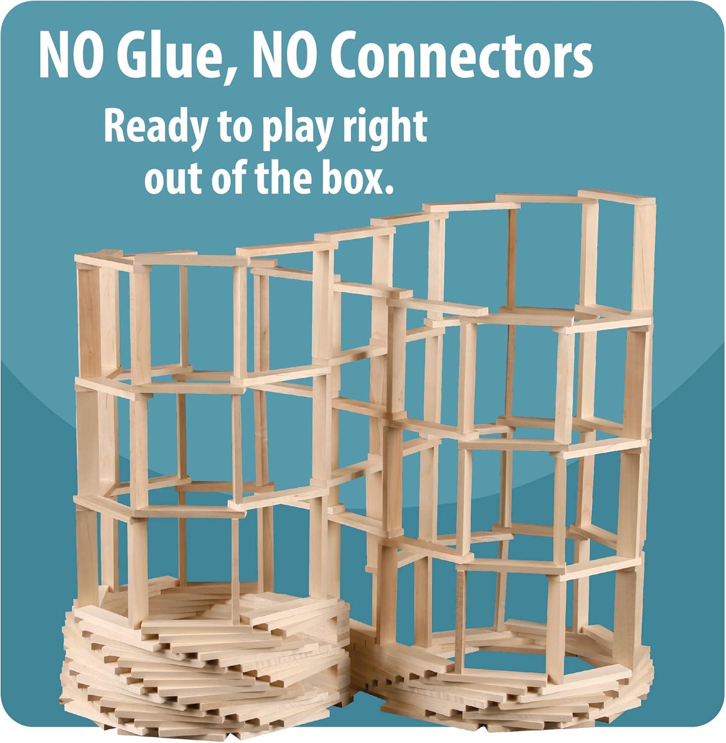 imageMindWare KEVA Maple 200 Plank Wooden Building Blocks Set FreeForm 3D Structure Building Set for Kids