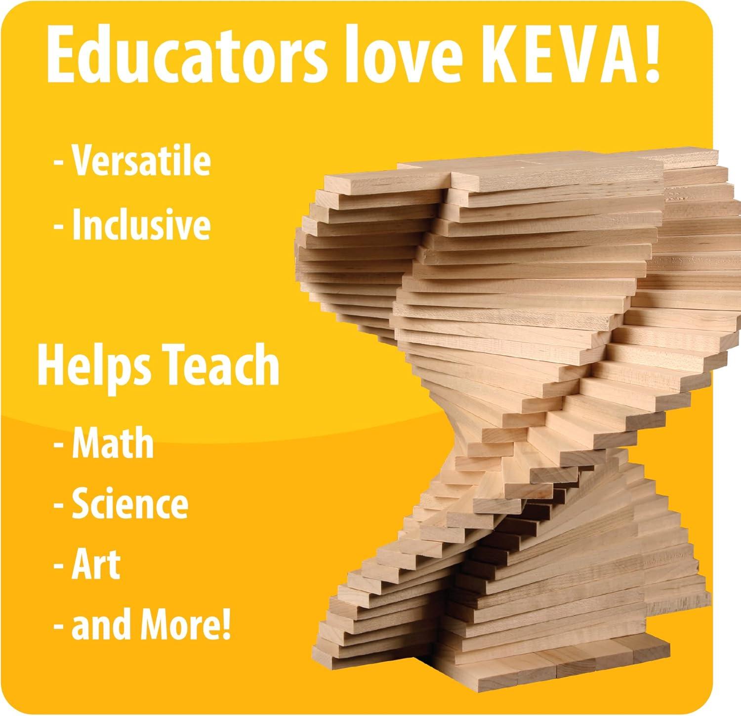 imageMindWare KEVA Maple 200 Plank Wooden Building Blocks Set FreeForm 3D Structure Building Set for Kids