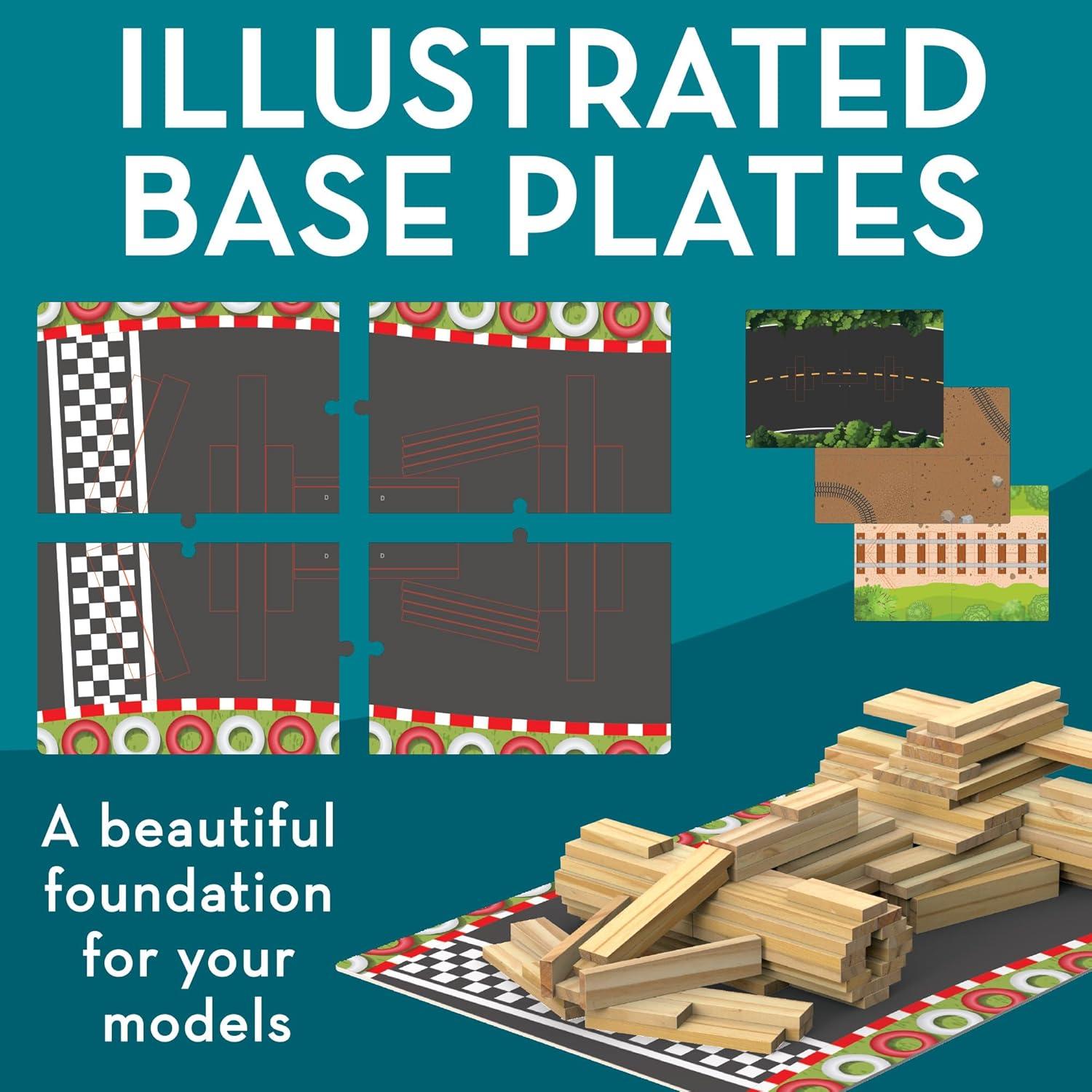 imageMindWare KEVA Models Vehicles 154 Wooden Building Planks ampamp StepbyStep Instructions to Build Iconic Vehicles