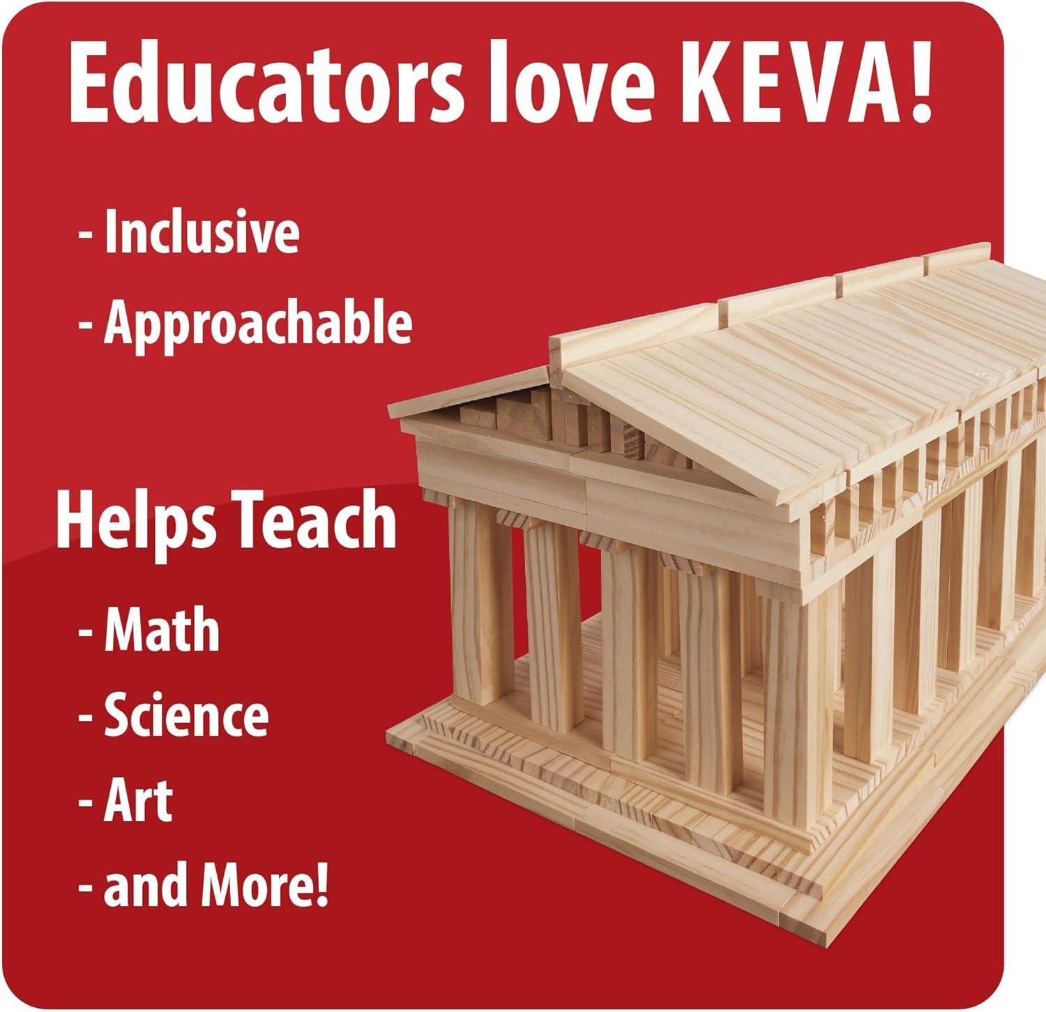 imageMindWare KEVA Structures 600 Planks FreeForm 3D Building kit for Kids Create Your own Architecture Designs with Simple Wood Blocks