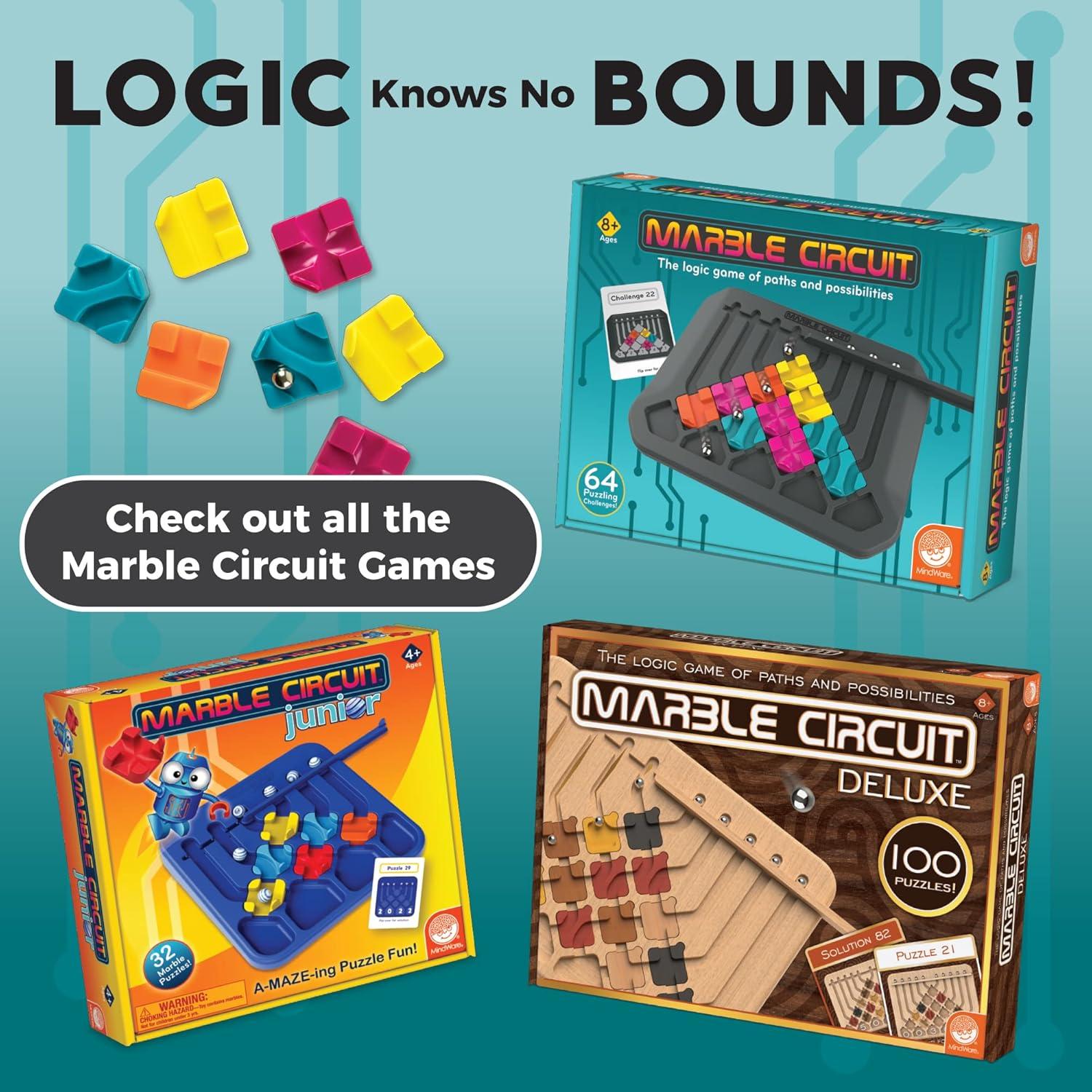 imageMindWare Marble Circuit Puzzle Logic Game with 64 Challenges Brainteaser Game for Ages 8 ampamp Older