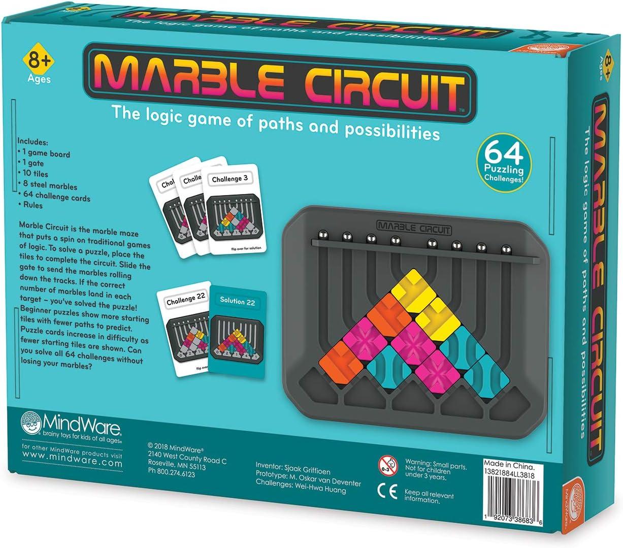 imageMindWare Marble Circuit Puzzle Logic Game with 64 Challenges Brainteaser Game for Ages 8 ampamp Older