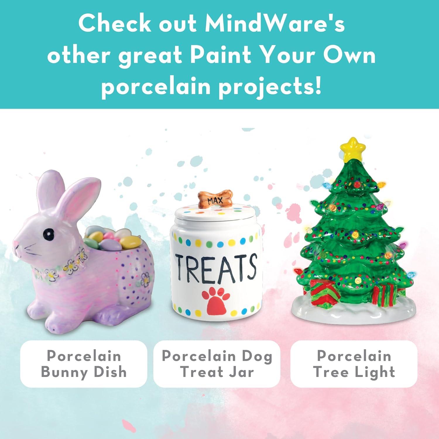 imageMindWare Paint Your Own Fairy Mushroom House Light Craft Kit Includes 2 Tea Lights Paint Brushes and Instruction Guide