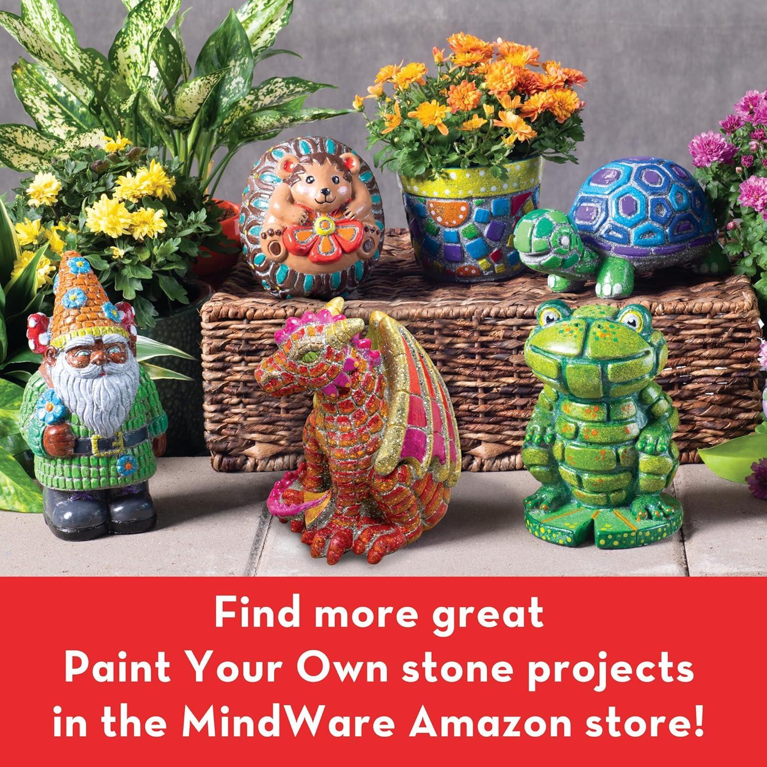 imageMindWare Paint Your Own Garden Stone Decor Gnome Includes WeatherResistant Paint Art Supplies Rock and Paintbrush