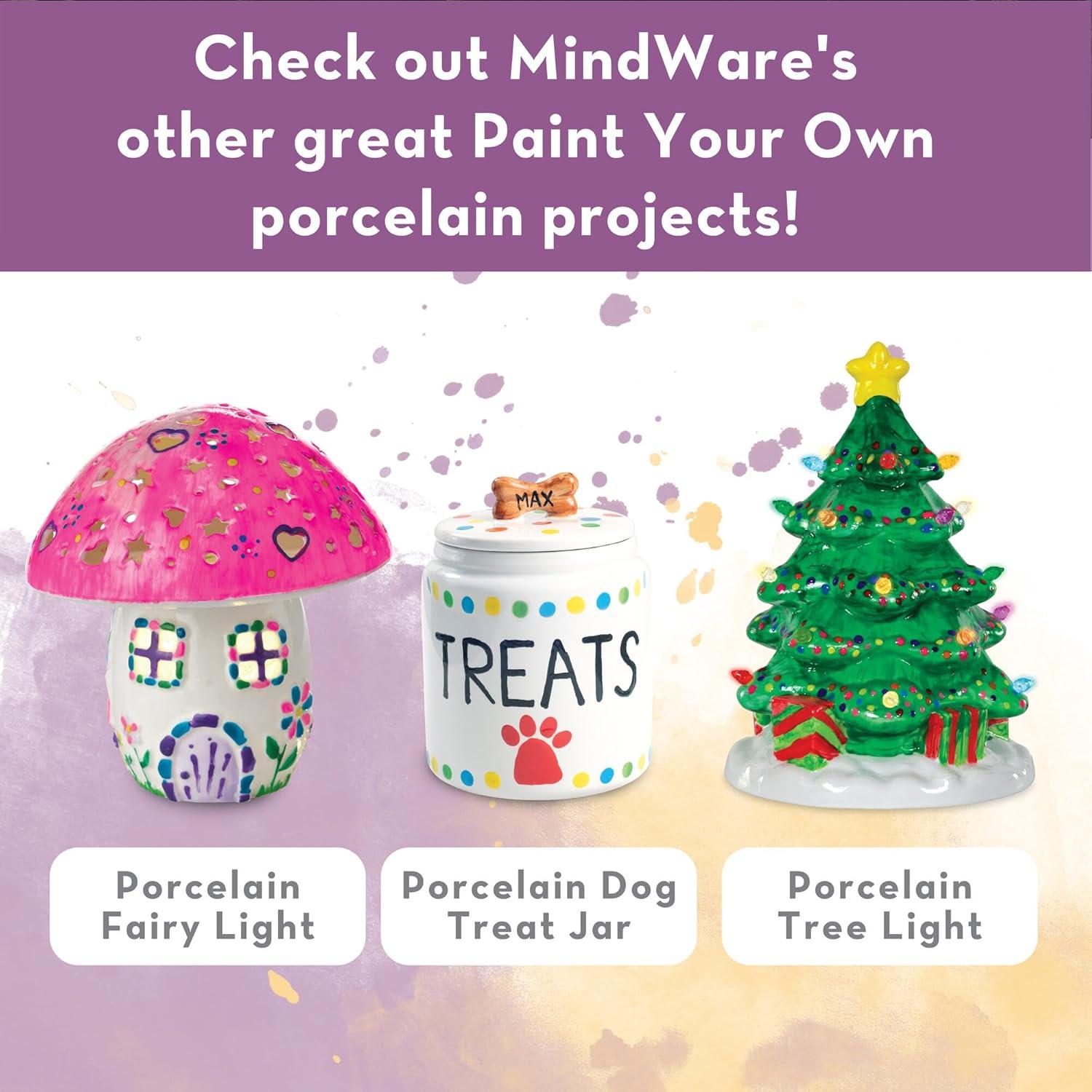 imageMindWare Paint Your Own Porcelain Bowls for Kids DIY Craft Kit Makes 3 Bowls Includes Paint and Brush