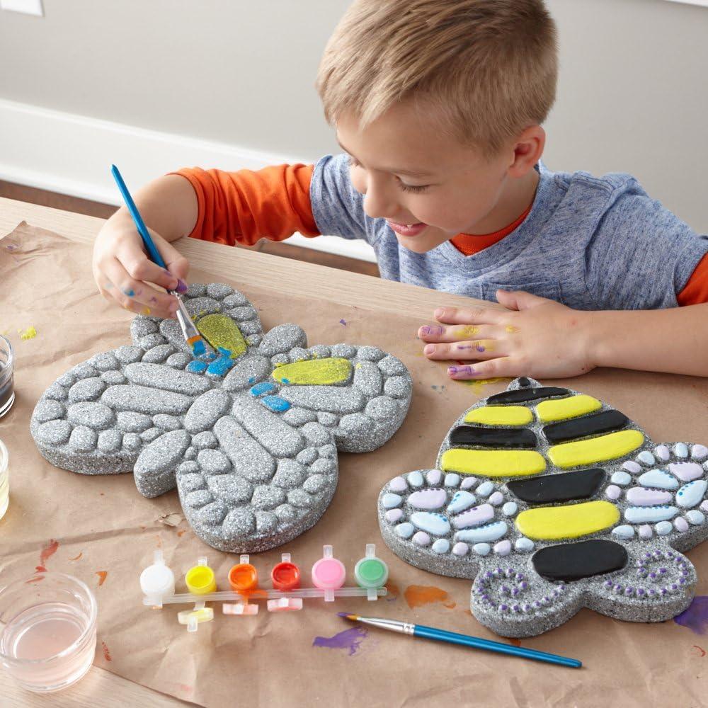 imageMindWare Paint Your Own Stepping Stone Butterfly Rock Painting Kit Stepping Stones Crafts for Kids Ages 8 ampamp up