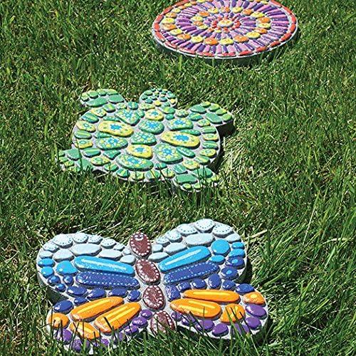 imageMindWare Paint Your Own Stepping Stone Butterfly Rock Painting Kit Stepping Stones Crafts for Kids Ages 8 ampamp up