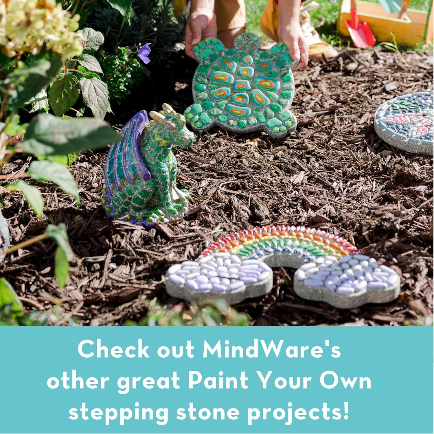 imageMindWare Paint Your Own Stepping Stone Kit Mosaic Moon and Stars Kits Include Paint and Brushes