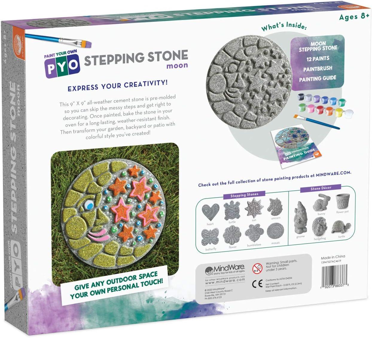imageMindWare Paint Your Own Stepping Stone Kit Mosaic Moon and Stars Kits Include Paint and Brushes