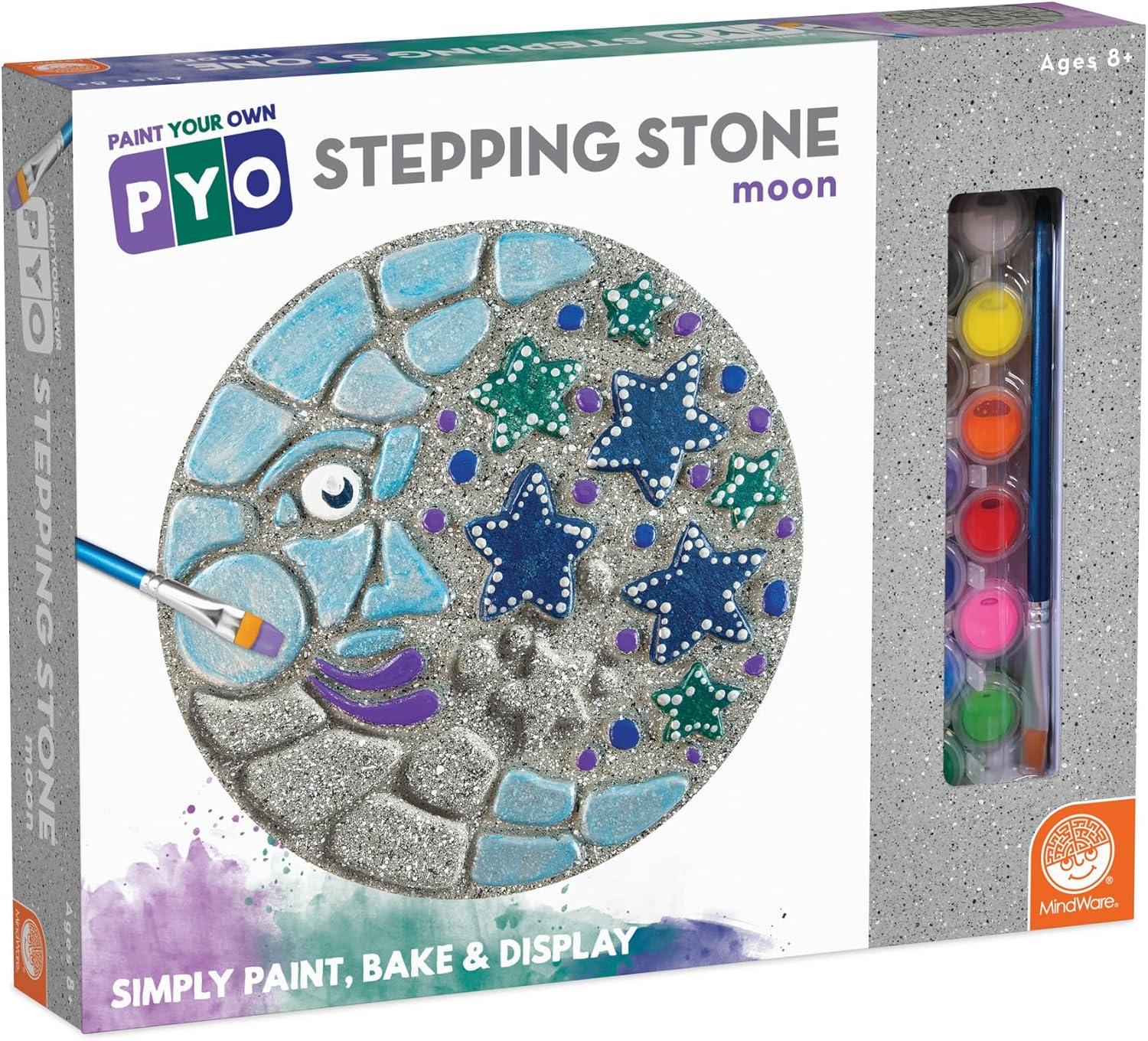 imageMindWare Paint Your Own Stepping Stone Kit Mosaic Moon and Stars Kits Include Paint and Brushes