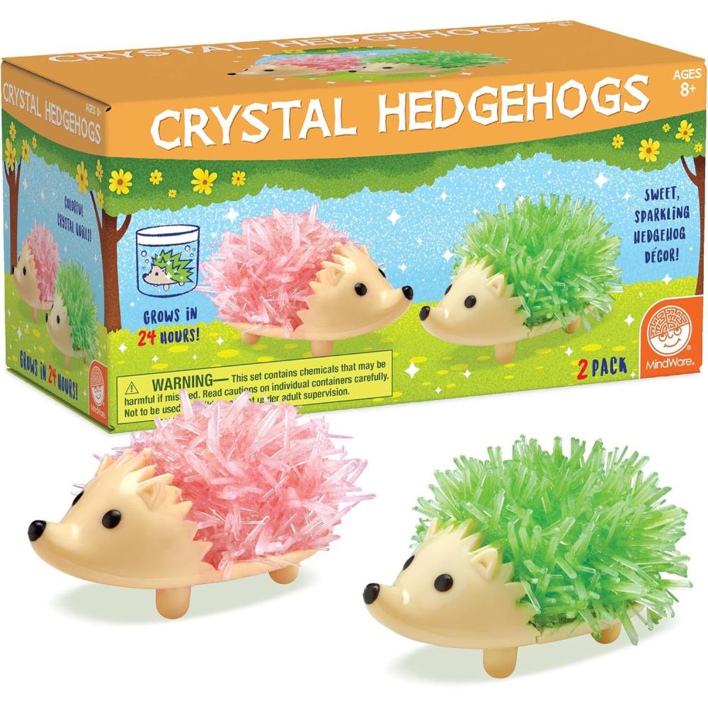 imageMindWare Crystal Growing Kits Hedgehogs Bright Colors Set of 2 Cute DIY Crystal Growing Kits for Kids ampamp Teens Funky mini Science Experiment in an 9pc kit Crystals Grow in 24 Hours