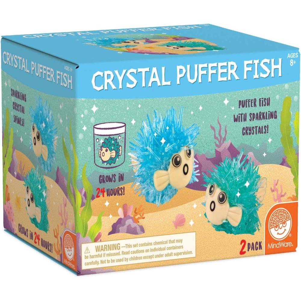 imageMindWare Crystal Growing Kits Puffer Fish Set of 2 Cute DIY Crystal Growing Kits for Kids ampamp Teens Funky mini Science Experiment in an 8pc kit Crystals Grow in 24 Hours
