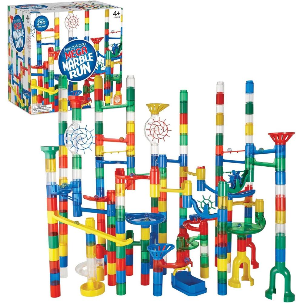 imageMindWare Mega Marble Run Building Set 215 Durable Pieces and 40 Marbles Build Engineernig and Sceince Toy Ages 4 and Up