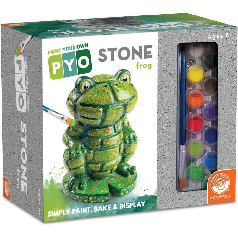 imageMindWare Paint Your Own Mosaic Frog Craft Kit Includes WeatherResistant Stone Frog Paint and Brush Ages 8 and Up
