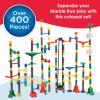 MindWare Colossal Elevator Marble Run – 400-Piece Marble Maze Building Toys Set with Unique Marble Track Pieces, 150 Tubes, 9 Funnels, 50 Marbles and More with Wheeled Storage Bin