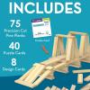 MindWare Keva Brain Builders Deluxe: STEM Building Toy Includes 75 KEVA Planks, 40 Puzzle Cards, 8 Design Cards, 3D Building Skills for Kids – Ages 7+