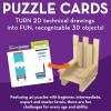 MindWare Keva Brain Builders Deluxe: STEM Building Toy Includes 75 KEVA Planks, 40 Puzzle Cards, 8 Design Cards, 3D Building Skills for Kids – Ages 7+
