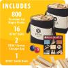 MindWare Maple 800 Plank Wooden Building Blocks Set – Free-Form 3D Structure Building Set for Kids Includes 800 Maple Planks, 16 KEVA Balls, 2 Canvas Storage Bags and Guide Book