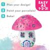 MindWare Paint Your Own Fairy Mushroom House Light – Craft Kit Includes 2 Tea Lights, Paint, Brushes and Instruction Guide