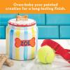 MindWare Paint Your Own Porcelain: Dog Treat Jar Craft Kit – Includes Porcelain Dog Treat jar, 12 Bright Colors of Porcelain Paint, 2 paintbrushes and Painting Guide