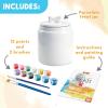 MindWare Paint Your Own Porcelain: Dog Treat Jar Craft Kit – Includes Porcelain Dog Treat jar, 12 Bright Colors of Porcelain Paint, 2 paintbrushes and Painting Guide