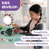 MindWare Paint Your Own Porcelain Plates – Kit Includes 2 Porcelain Plates, 12 Paints, 2 Paint Brushes, and 2 Stands