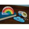 MindWare Paint Your Own Porcelain Rainbow Set, Paintable Ceramic Tea Light Jewelry Dish Trinket Tray Craft Kit with Paints Brushes, Bake and Display Art Project, Kids Age 8+