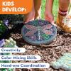 MindWare Paint Your Own Stepping Stone: Dragonfly – Paint Your Own Stepping Stones for Kids Craft Kit Includes Paint, Brushes and Instructions