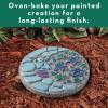 MindWare Paint Your Own Stepping Stone Kit – Mosaic Moon and Stars – Kits Include Paint and Brushes –