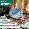 MindWare Paint Your Own Stepping Stone Kit – Mosaic Moon and Stars – Kits Include Paint and Brushes –
