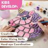 MindWare Paint Your Own Stepping Stone Unicorn – Kit Includes Weather Proof Stone, Paint and Brushes