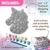 MindWare Paint Your Own Stepping Stone Unicorn – Kit Includes Weather Proof Stone, Paint and Brushes